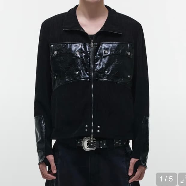 오퍼스 0012 레더니트자켓