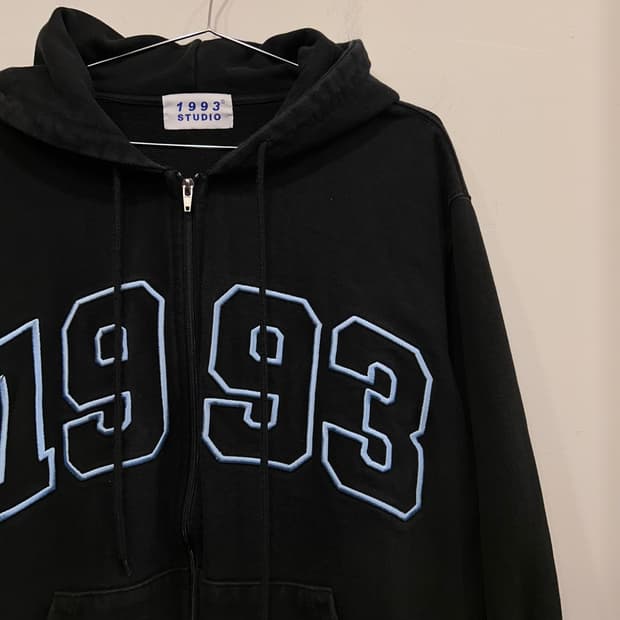 1993스튜디오 빅로고 헤비코튼 배색 후드집업