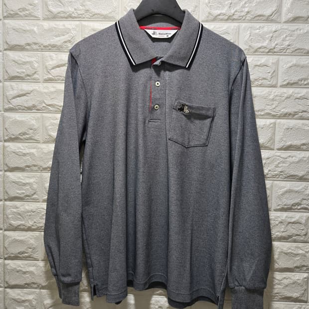 거의새것/ 블랙앤화이트 카라넥 긴팔티 100