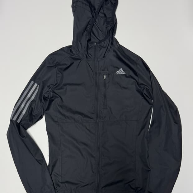 아디다스 러닝 21년도 삼선 프린팅 후드 바람막이 s