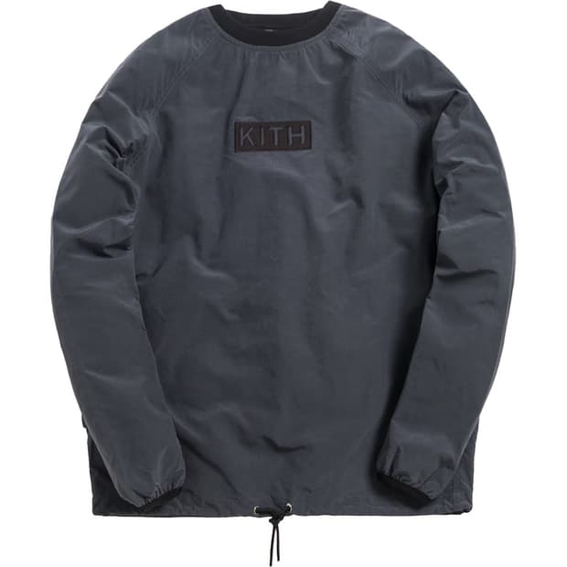 (L) KITH 롱스리브 크링클 나일론 존슨 크루넥 블랙