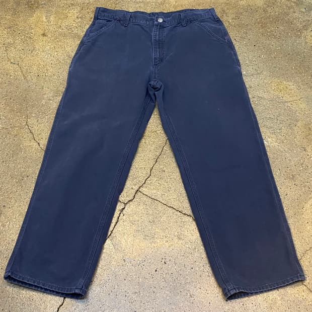 칼하트 네이비 싱글니 워크팬츠