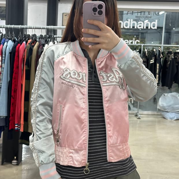 MLB Y2K 회핑 글리터 바시티자켓