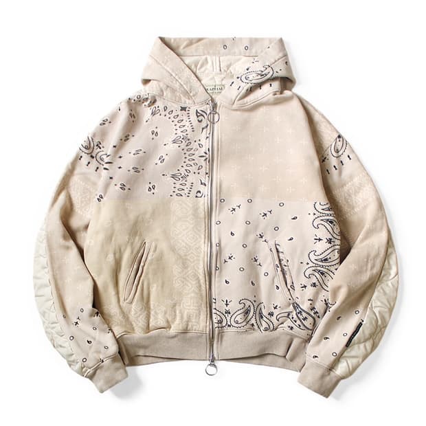 캐피탈 플리스 니트 반다나 비부악 후디드 블루종 화이트 4