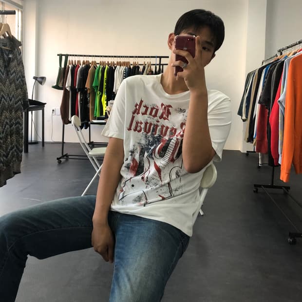 락리바이벌 빈티지 프린팅 티셔츠