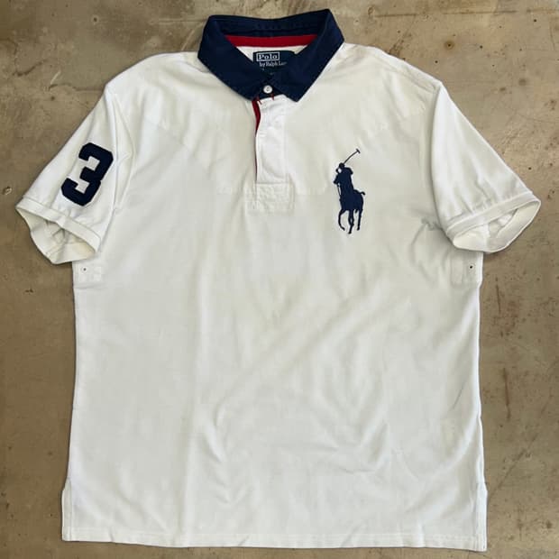 🫶🏻 폴로랄프로렌 빅포니 Navy 카라 White 반팔티 🫶🏻