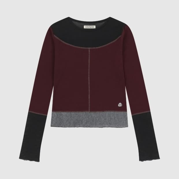 코이세이오 NET STITCH 롱 슬리브 플럼 레드