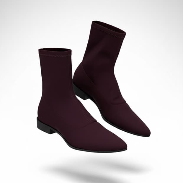 자라 255 독특한 부츠 사용감 없음 버건디 색상