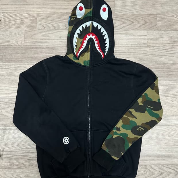 베이프 샤크 후드집업 블랙 L