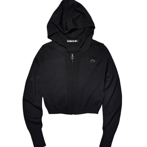 (새상품)Mschf 미스치프 롬버스 니티드 후디 블랙