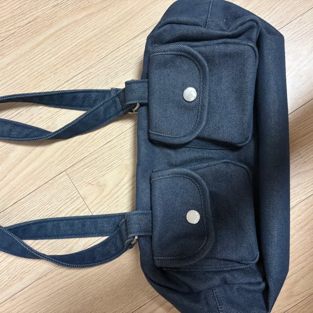 큘 데님 숄더백