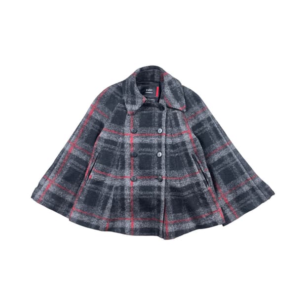 Vintage 체크 패턴 울 혼방 자켓 