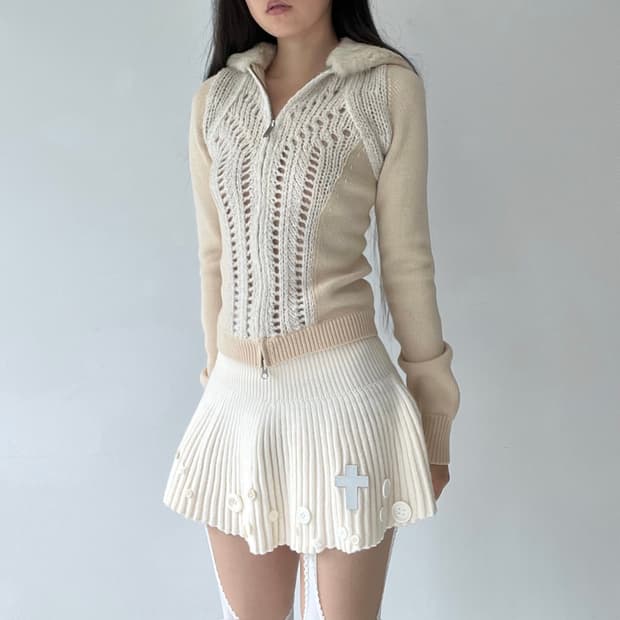 A/X fairy knit hoodie zip up