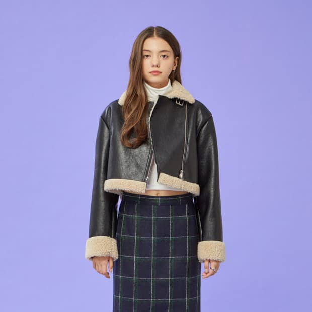 콜릿 크롭 무스탕