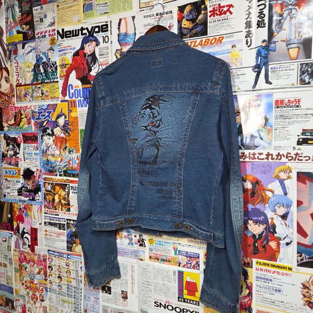 캘빈 클라인 백 프린팅 데님 자켓