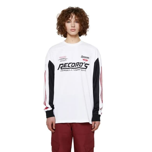 상품(M) 비바스튜디오 레이싱 져지 롱슬리브 화이트