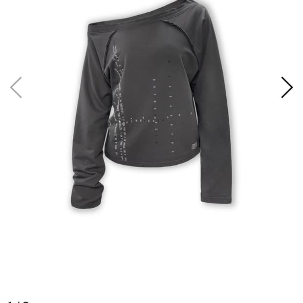 0104 코드 프린팅 오프숄더 롱 슬리브리스