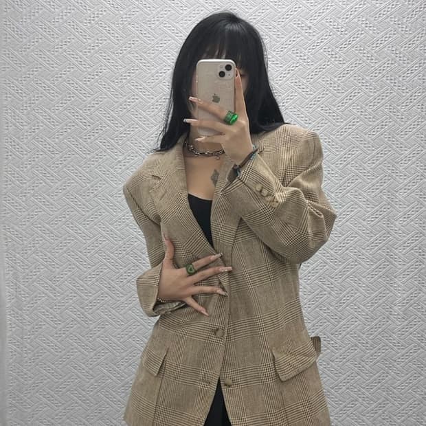 폴로 랄프로렌 90's 하운드체크 블레이저 자켓 100 C08168