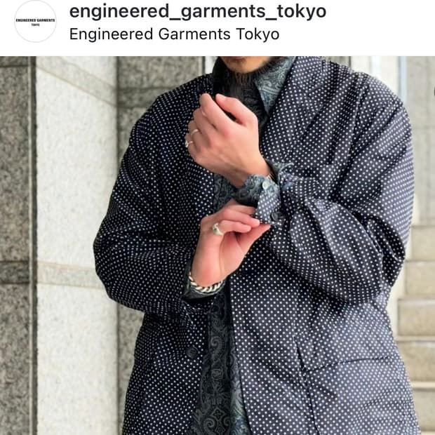 엔지니어드가먼츠 네펜테스별주 폴카도트 로이터자켓 L