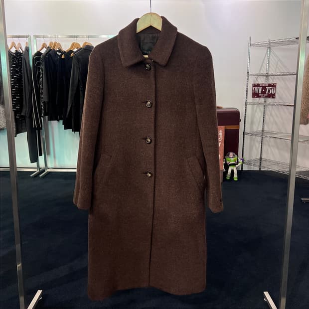 [55] 아이잗바바 알파카&모헤어 롱코트 브라운 