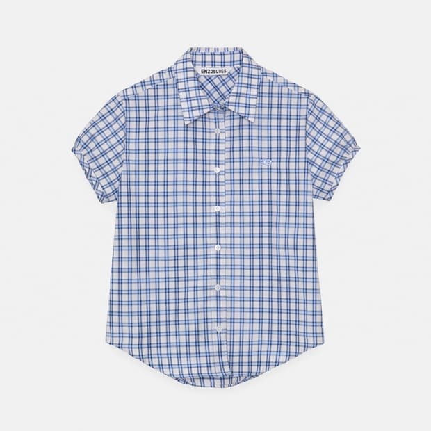 Enzoblues check half sleeve shirt
