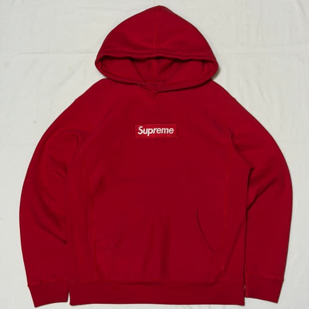 슈프림 박스로고 후드티 레드 레드