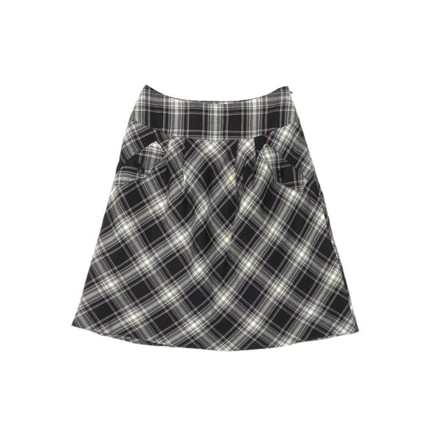 Image Black Check Skirt