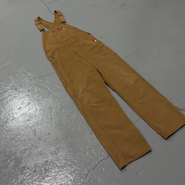 디키즈(Dickies) 빈티지 덕 캔버스 브라운 오버롤