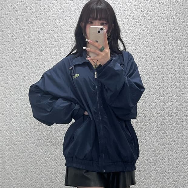 라코스테 올드스쿨 테크웨어 블루종 바람막이 워크 자켓 L C11262