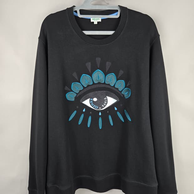 [무료배송]겐조 L 남성 약기모 빅아이 맨투맨 블랙 한글택 정품