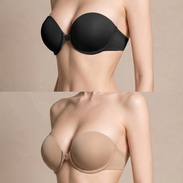 카인다미 논슬립 오프숄더 브라 블랙 c