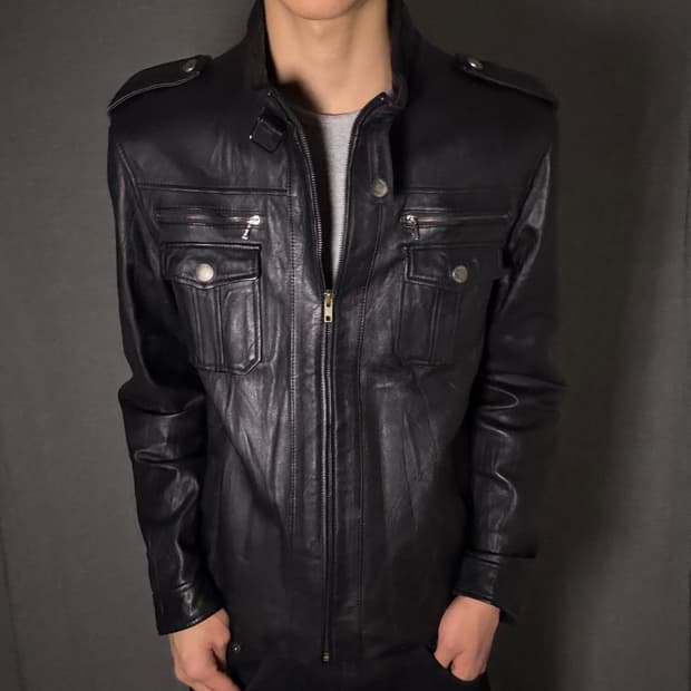 ltaly lamb skin leather jacket