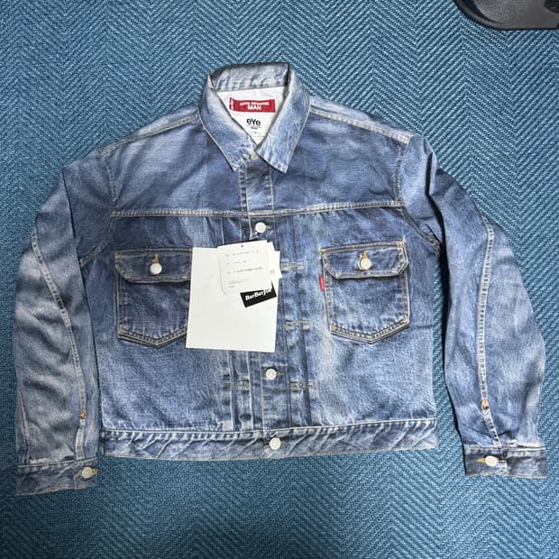 [M]준야 와타나베 베르베르진 베이츠 리바이스 데님 프린팅 자켓