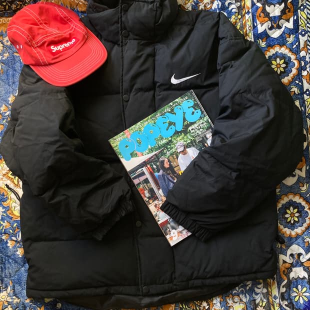 NIKE 올드 빈티지 나이키 스우시 블랙 버튼 패딩 아우터 자켓