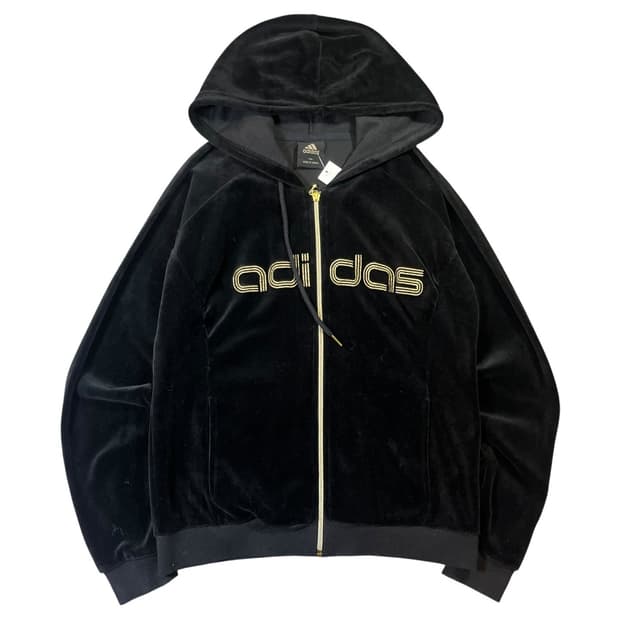 아디다스 빅로고 벨루어 후드집업