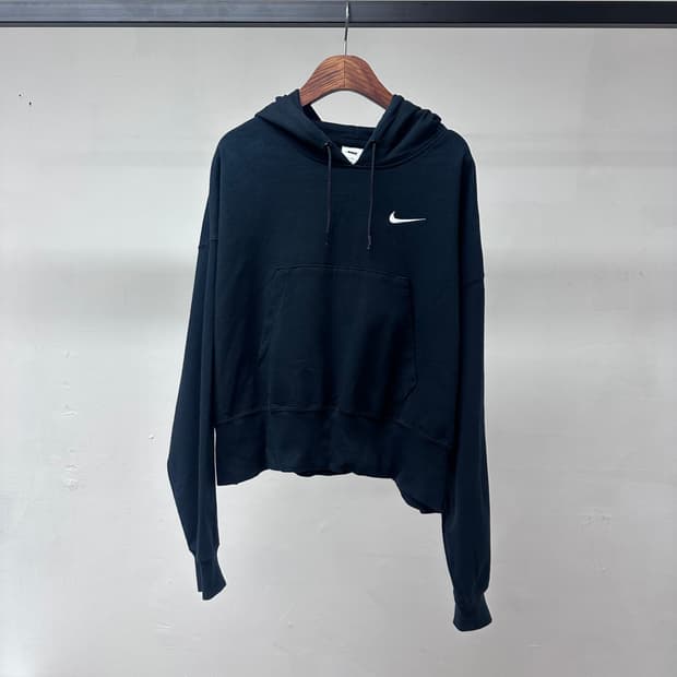 NIKE 나이키 여성 크롭 후드티 블랙 오버핏 S사이즈 J36