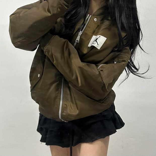나이키 에어 조던 신형 모카 브라운 MA-1 항공 점퍼 양면 바시티 자켓