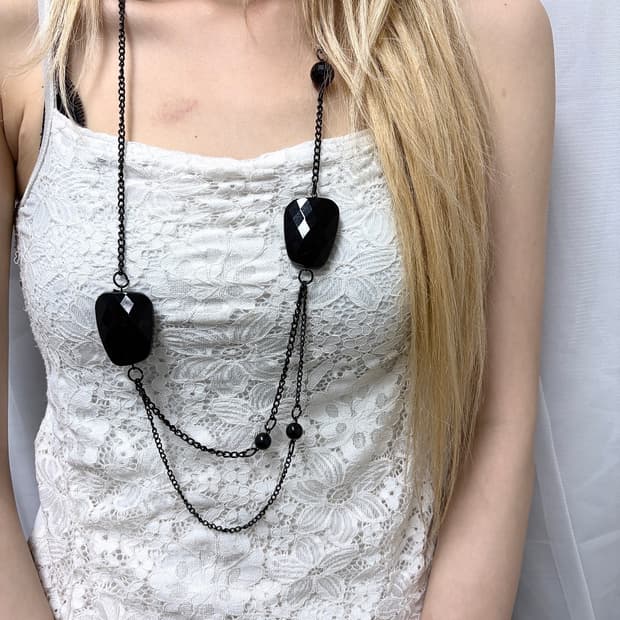 Vintage Black Layered Necklace