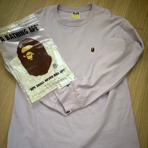 베이프 롱슬리브 긴팔 퍼플