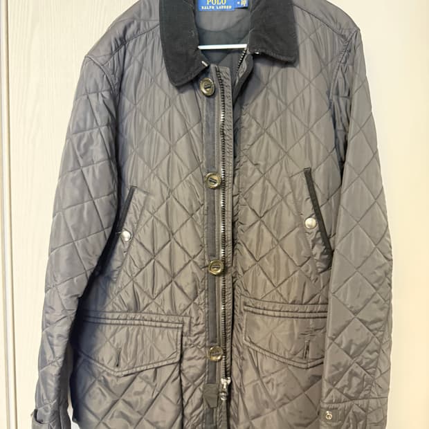 폴로 랄프로렌 블랙 퀼팅 카코트