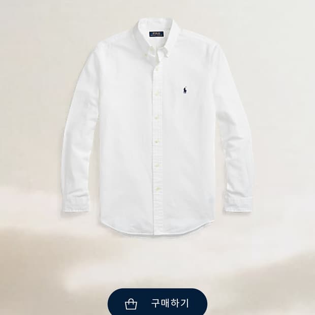 폴로 랄프 로렌 신형 qr 시어서커 화이트 셔츠 L