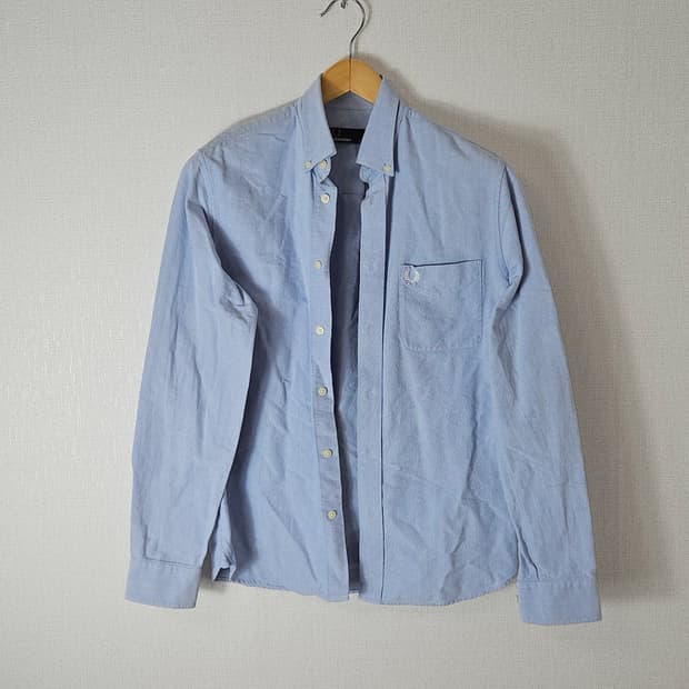 프레드페리 코튼 옥스포드 셔츠 스카이블루 S 95 (거의 새상품)