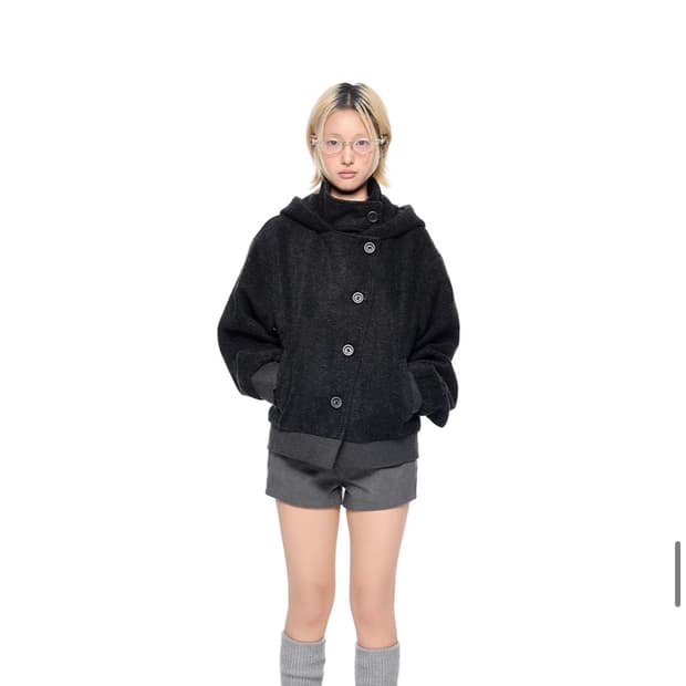 플루토플래닛 챠콜숏코트 후드s