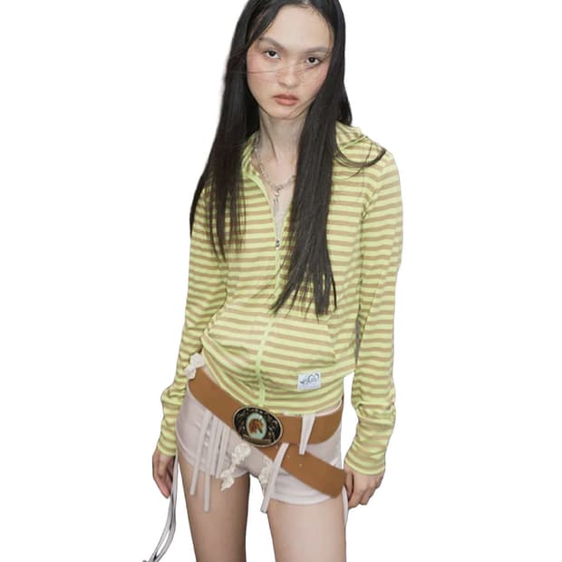 SCULPTOR 스컬프터 스트라이프 져지 라임 S size