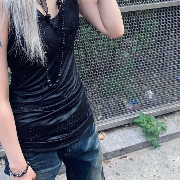 biz pattern twist strap tank top