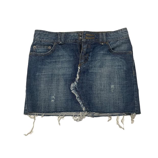 vintage washing denim mini skirt