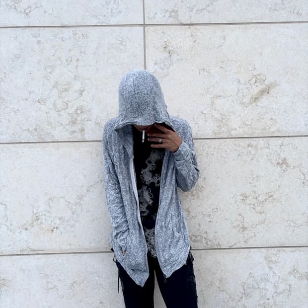 “Vintage” Loose fit Grey hoodie zip up