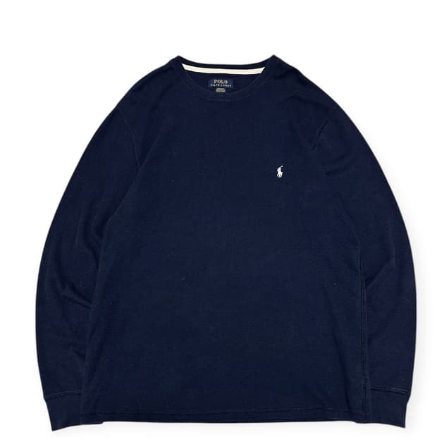 폴로 랄프로렌 네이비 와플 긴팔티