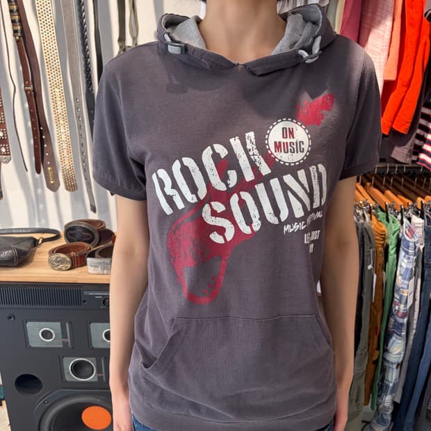 MICHIKO LONDON Rock Sound 후드 반팔 티셔츠 L