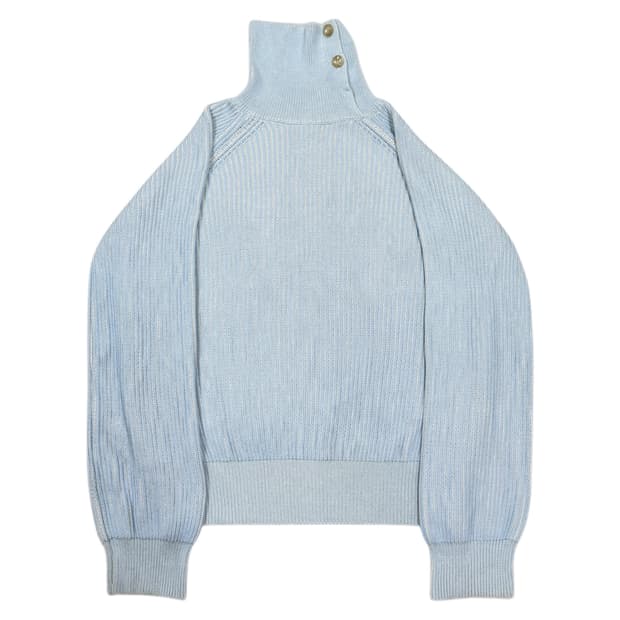 세터 베로나 투톤 터틀넥 니트 소프트 블루 M